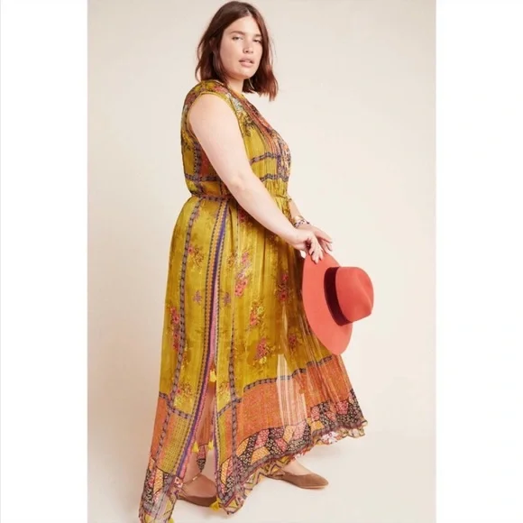 Anthropologie Bhanuni by Jyoti Citron Maxi Dress Size 1X - Picture 2 of 7